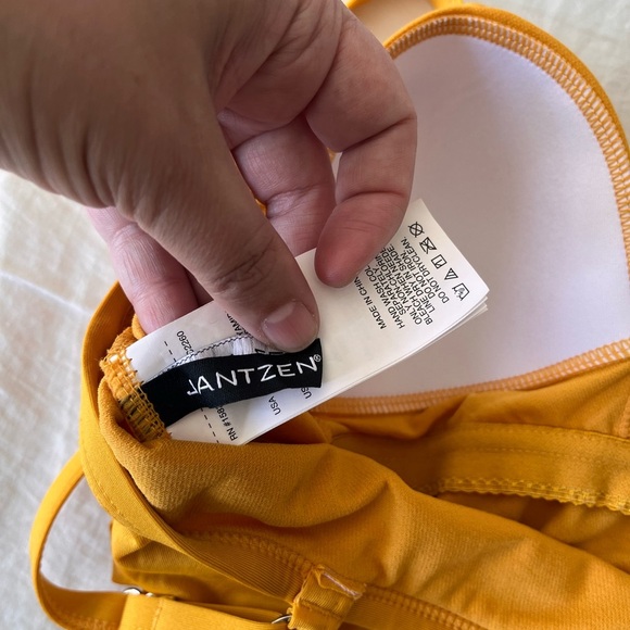 NWOT Jantzen Mustard Yellow Elegantly Draped One-Piece Swimsuit 8 - Picture 12 of 15